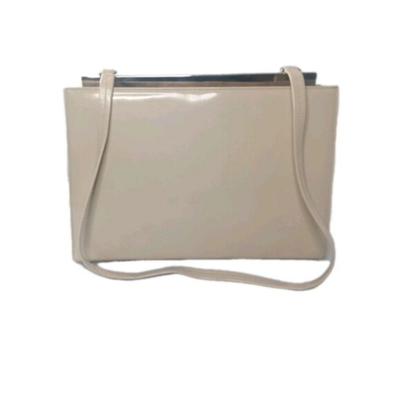 Salvatore Ferragamo Handbags - Vintage Salvatore Ferragamo Leather Shoulder Bag Slim Handbag Cream Light Brown
